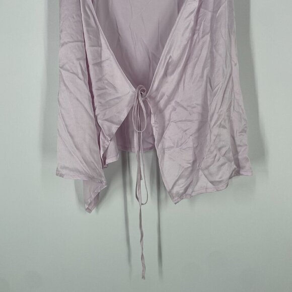 NWT Nordstrom Leith pale purple tie top sz L - Picture 2 of 12